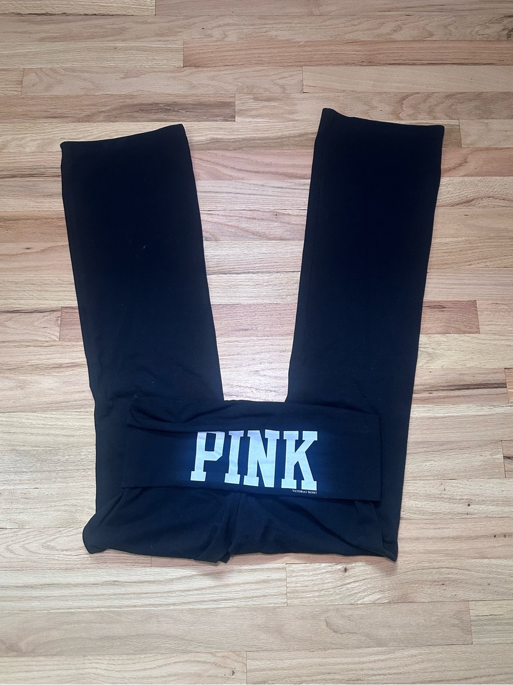 VS PINK Black Foldover Yoga Pants
